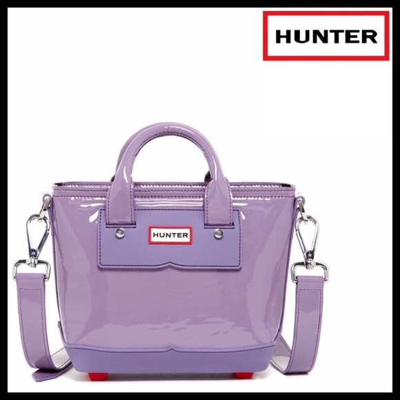 HUNTER PATENT LEATHER CROSSBODY MINI TOTE BAG - Picture 8 of 8